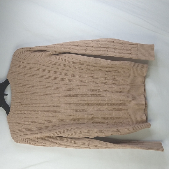 Women's Beige Cable Knit Sweater Size: M - Picture 3 of 3